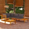 vidaXL Garden Lounge Set Dark grey, Natural wood - 2 of 4