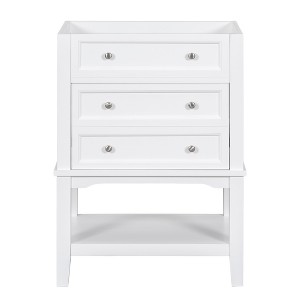Akoasm 23.6 in. W Sink Bathroom Vanity Cabinet with Drawer and Open Shelf-White - 1 of 4