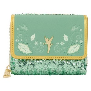 Loungefly Disney Peter Pan : Tinkerbell Holiday Sequin Tri-Fold Wallet - 1 of 4