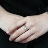 Slickblue Women's Stainless Steel Cross Ring with Clear CZ, No Plating, Pave Setting, Ideal for Everyday Wear, Size 5-10 - 2 of 4