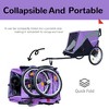 Lyngins 2-in-1 Foldable Dog Stroller, Convertible Pet Bike Trailer & Push Cart, Cat Strollers for 2 Cats, Pet Stroller with Leash/Dual Cup Pockets - 4 of 4