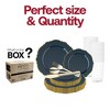 Smarty Had A Party Navy w/ Gold Rim Blossom Plastic Wedding Set - 60 Sets - 3 of 4