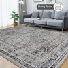 coucheta Washable Area Rug, Vintage Distressed Hallway Floor Carpet, Non-Slip Non-Shedding Soft Bedside Rug, Low Pile Foldable Print Rug - 4 of 4
