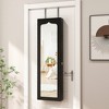 Tangkula Wall Door Mounted LED Mirror Jewelry Cabinet Lockable Armoire w/6 Drawers Black - 3 of 4