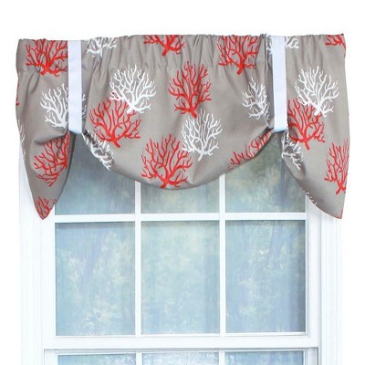 Sea Coral Suspender Style 3" Rod Pocket Valance 50" x 16" Red by RLF Home