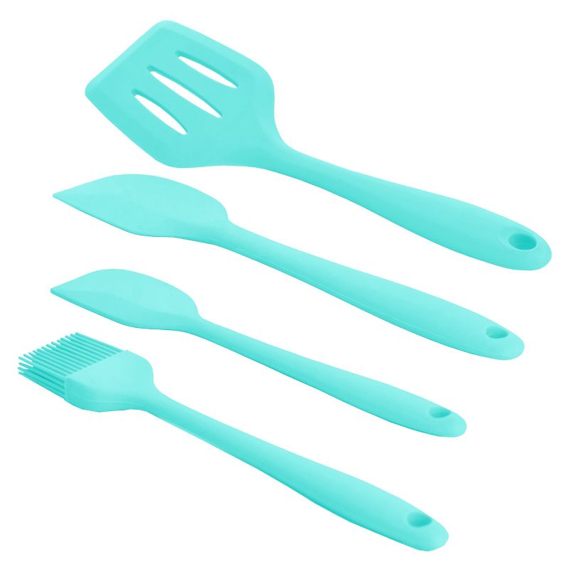 MegaChef Light Teal Silicone Cooking Utensils, Set of 12, 4 of 8