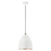 Livex Lighting Arlington 1 - Light Pendant in  White/Brushed Nickel - 4 of 4