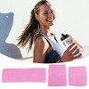 Unique Bargains Stretchy Cotton Blend Sweat Absorbing Sport Headband Wristband Pink 3 pcs - 2 of 4