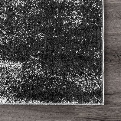 Black Abstract 10' x 14' Synthetic Easy Care Area Rug