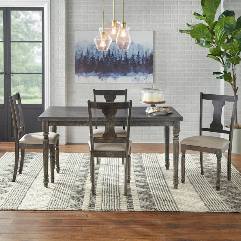 60&#34; Burntwood Wide Rectangular Dining Table Weathered Gray - Buylateral, 5 of 7