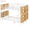 Twin Over Twin Size Metal Bunk Bed  with Ladder and Full-Length Guardrail, Storage Space, No Box Spring Needed,Black - 4 of 4