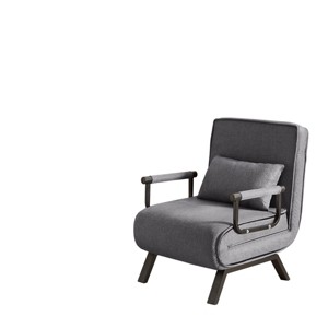 GlasFlength Accent Chairs Position Adjustable Folding Chair Bed with Removable Pillow for Small Spaces Living Room, Gray, 74.41"*25.2"*25.2" - 1 of 4