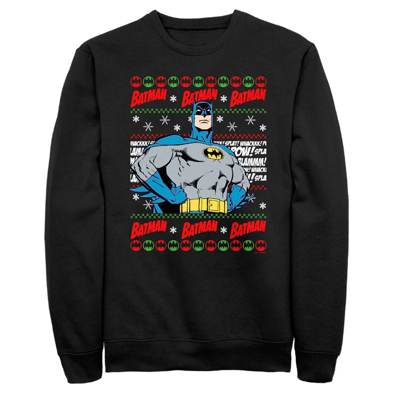 Men's Batman Christmas Sweater Sweatshirt, 1 of 5