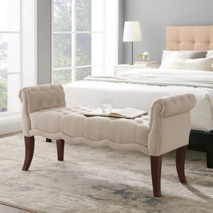 Madison Roll Arm Bench - Linon - 1 of 4