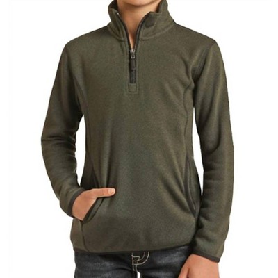 Boy's Kids Heather Knit 1/4 Zip Knit Pullover - Powder River