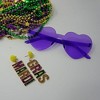 4E's Novelty Heart Shaped Sunglasses for Women, 2 Pack Green & Purple, Trendy Festival & Party Glasses for Teens & Adults - 2 of 4
