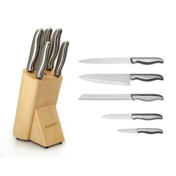 Cheer Collection Stainless Steel Chef Knife Set with Acrylic Stand  (14-Piece) Professional Kitchen Utensils - Sharp Serrated and Standard  Blades for Mincing, Chopping, Slicing - Cheer Collection