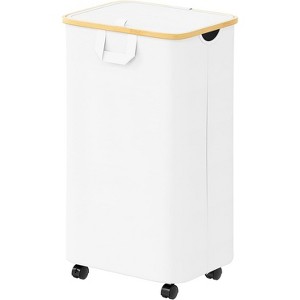 Laundry Hamper with Wheels and Lid - 100L Rolling Clothes Basket with Bamboo Handle, SpaceAid Large Laundry Organizer for Bedroom, Bathroom, Dorm - 1 of 4