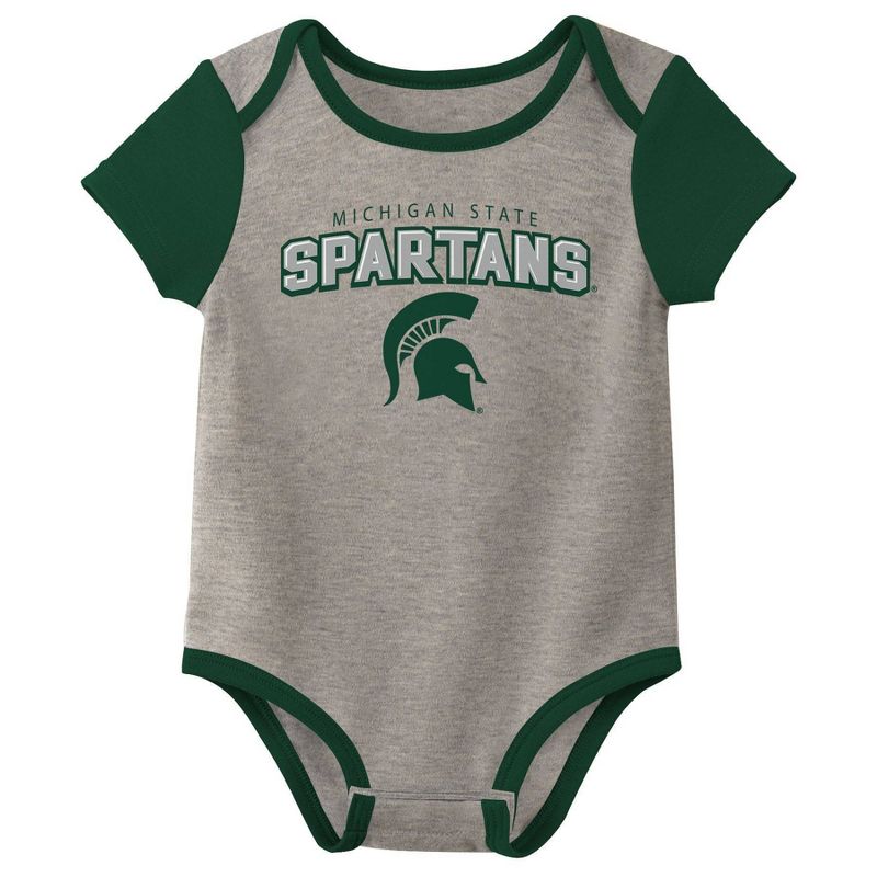 NCAA Michigan State Spartans Infant 3pk Bodysuit, 3 of 5