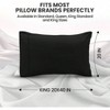 King Size Pillow Cases 2 - Pack, Soft Microfiber, Envelope Closure, Oeko - TEX Certified, 20x40 Inches, Black - 2 of 4