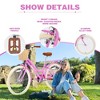 NAYSAYE 24 Inch Girls Bike Steel Frame Dual Brake System Comfortable Saddle Bikes for Outdoor Play, Pink, 61.02"*22.05"*35.43" - 2 of 4