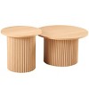 End Table Sets Of 2, Coffee Table Sets Modern With Wood Veneer Tabletop, Coffee Table Sets Farmhouse With Metal Base-Cuddlewood - 2 of 4