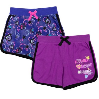 Disney Descendants 2 Pack Active Dolphin Shorts Purple 