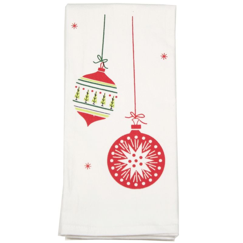 Decorative Towel Vintage Shiny Ornaments Set/2 Christmas Brite Retro 100% Vl9483s 24.0 Inch Vintage Shiny Ornaments Set/2 Christmas Brite Retro 100%, 3 of 5