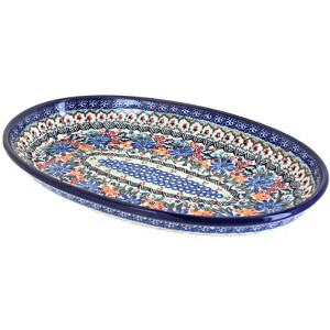 Blue Rose Polish Pottery 104 Vena Oval Platter - 1 of 1