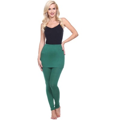 Women's Skirted Leggings Green Large - White Mark : Target