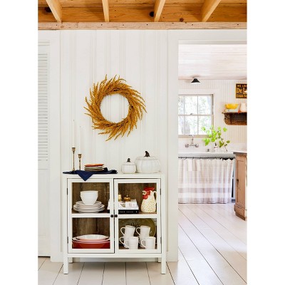 Accent Cabinet with Pumpkin Serveware Dining Room Collection style by Emily Henderson