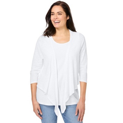 Woman Within Plus Size Versa-Tie Cardigan