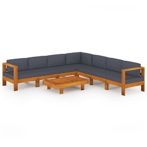 vidaXL Wooden Lounge Set Dark Grey Solid Acacia wood Modular - 1 of 4
