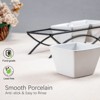 Aoibox Square Ramekin Bowls with Metal Rack Stand - Perfect for Chips, Dips, Appetizers, Fruits,Nuts and Candy- Elegant White Serving Tray for Parties - 4 of 4