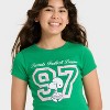 Girls' Peanuts Football League Short Sleeve T-Shirt - Green - 2 of 4