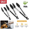 iMountek
 3Pcs Kitchen Tongs Set, Stainless Steel Locking Food Tongs with Silicone Tips, Heat Resistant 600°F white - 2 of 4