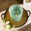 Northlight 6" Sage Green Battery Operated Flameless LED 3-Wick Flickering Wax Pillar Candle - 3 of 4