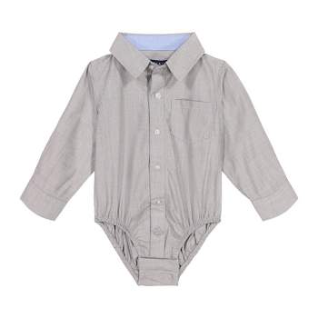 Andy & Evan Toddler Grey Chambray Button Down Shirt, Size 12/18