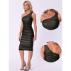 INSPIRE CHIC Women's One Shoulder Sleeveless Mesh Ruched Club Cocktail Party Bodycon Midi Dress - 2 of 4