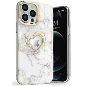 Vena vLove For Apple iPhone 13 Pro Max Case Heart, Heart Shape Design (MagSafe Compatible) Dual Layer Slim Hybrid Bumper Cover, Holographic Rainbow - 1 of 4