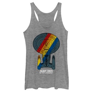 Women's Star Trek: The Next Generation USS Enterprise Rainbow Streak Racerback Tank Top - 1 of 4