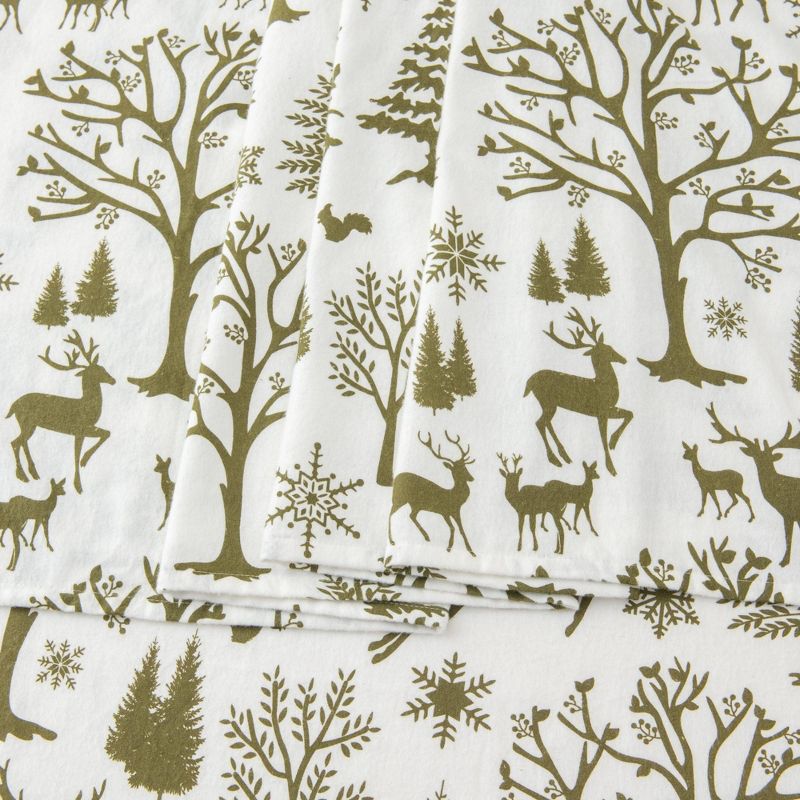 100% Turkish Cotton Flannel Printed Sheet Set - Isla Jade, 6 of 8