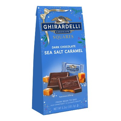 Ghirardelli Holiday Dark Sea Salt Caramel Squares Bag - 6.3oz