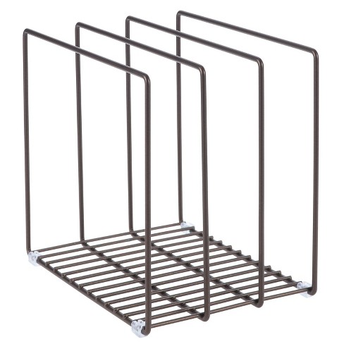 Mdesign Metal Wire Pot/pan Organizer Rack For Kitchen, 3 Slots - Bronze ...