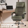 NicBex Office Chair Height Adjustable Modern Velvet Ergonomic Chair Computer Chair with Headrest, Footrest and Armrests for Office, Study, Green - 2 of 4
