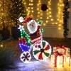 LuxenHome Santa on Peppermint Bike Lighted Holiday Decoration Multicolored - 4 of 4