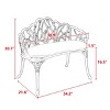 Long Chair Outdoor With Cushion, Patio Benches Metal, Garden Benches For Outdoor With Floral Rose-Cuddlewood - 4 of 4