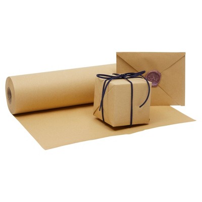 JAM Paper Gift Wrap, Kraft Wrapping Paper, 37.5 Sq. Ft, Brown