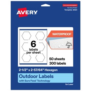 Avery Outdoor Waterproof Labels, 2-1/2" x 2-57/64" Hexagon - 1 of 4