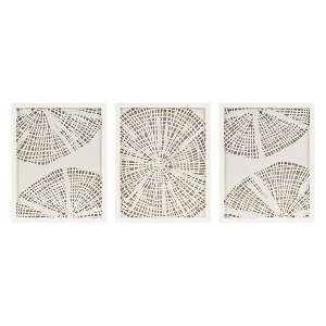 Gulches Framed Abstract Coastal Rice Paper 3-piece Shadowbox Wall Decor Set - 1 of 4